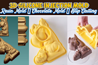 custom silicone mold plastic injection mold, chocolate resin, 3d injection mold