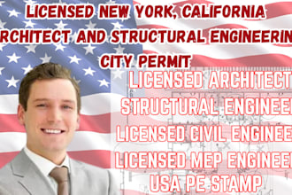 licensed new york, california architect and structural engineering city permit