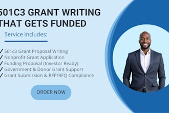 write 501c3 grant proposal, nonprofit grant application and funding proposal
