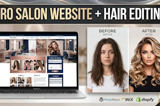 build a high end salon website with hair editing