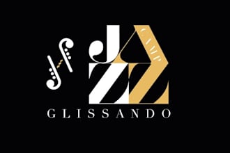 design glissando jazz camp unique musical logo