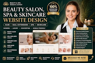 design beauty salon, spa, skincare and nail website that books clients