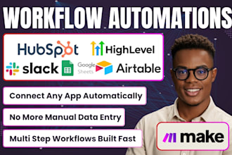 integrate make com automation hubspot crm airtable google sheets slack workflows