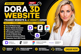 dora 3d website framer website figma to framer, 3d animation dora ai, durable ai