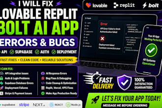 fix error, bug in lovable replit bolt app supabase auth api base44 deploy expert