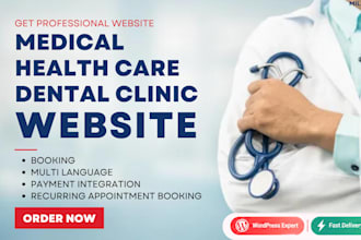 build patient appointment booking website for medical dental clinic with payment