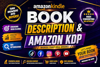 write SEO optimized book description book blurb for amazon kdp listing