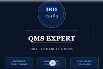 write iso 13485 quality manual and sops for your medical device