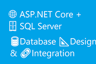 design and integrate sql server database with asp dot net core