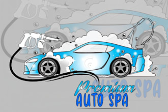 design premium car details, car wash logo design
