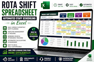 create rota shift spreadsheet, staff schedule, automated shift planning in excel
