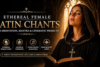 record ethereal female latin chants for meditation, mantra and cinematic music