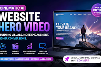 create cinematic ai website hero video landing page website header banner ads