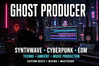 be your ghost producer for synthwave cyberpunk techno edm beats music production