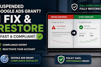 fix suspended google ads grant as your compliance and reactivate fast