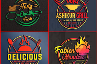 create custom restaurant, food, kitchen, fast food, catering, juice bar logo