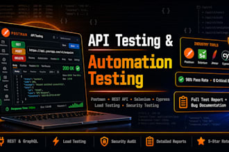 perform API testing and load testing for web or mobile app