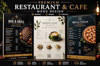 design menu card for restaurant and cafe