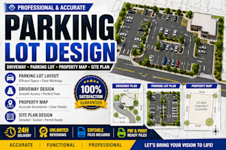 design driveaway plan, parking lot, property map,  site plan