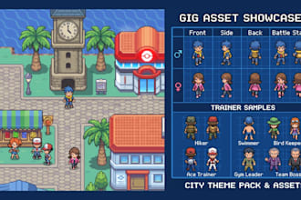 design gba pixel art pokemon overworld spritesheets and fan game trainer sprites
