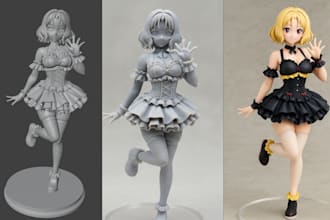 3d print and hand paint custom anime figure, statue and resin figurine tabletop