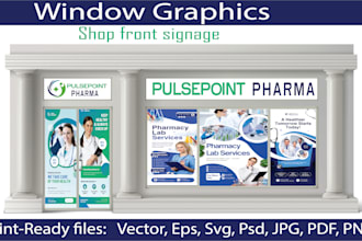 do professional shop front or storefront window graphics vinyl stickers, signage
