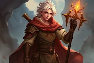 paint a character illustration in a fantasy world