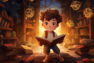 whimsical children story book illustration