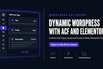 create wordpress website with acf elementor pro and acf custom fields