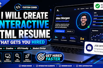 build responsive HTML CV website for job seekers