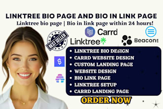 create custom linktree and bio page link in bio landing page for business fast