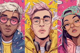 draw your cartoon portrait in disney style