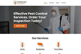 design pest control website exterminator landing page fumigation lead generation