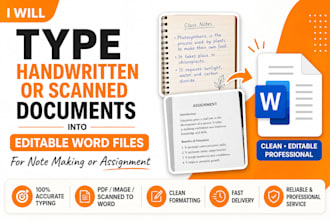 do typing handwritten or scanned document professionally