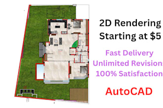create professional 2d rendering in autocad