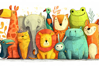 do animals cartoon illustration