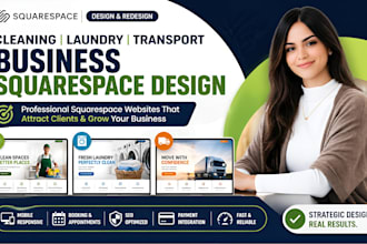 redesign cleaning service website laundry transport business squarespace design