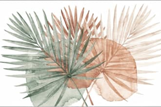 design abstract printable tropical palm leaf wall art