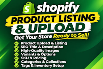 shopify product listing and product upload