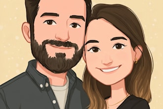 make family or couple caricature