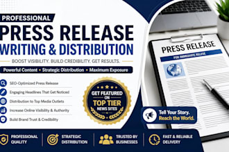 write and distribute professional press releases to top media outlets