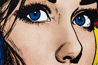 draw pop art portrait in roy lichtenstein style