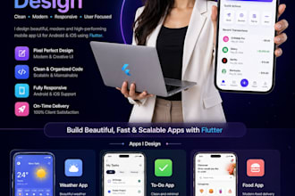 design professional flutter mobile app UI UX for fintech, dashboard, busines app