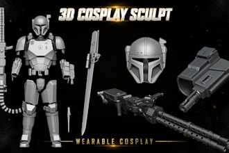 sculpt 3d printable cosplay armor helmet mask stl wearable costume prop