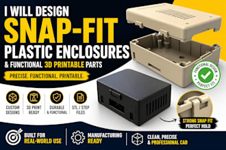 design snapshot plastic enclosure and functional 3d printable parts