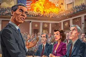 do an political or satirical cartoon art