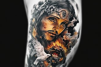 draw detailed line art for tattoo, tattoos, or coloring