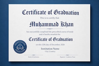 create college diploma, school diploma and university degree