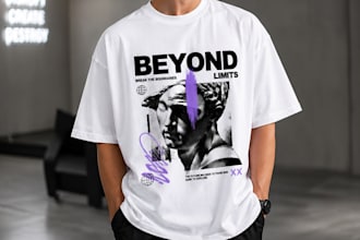 create modern t shirt designs or merch by amazon graphics