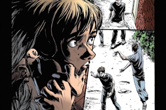 do comic book illustration for your comic or webtoon
